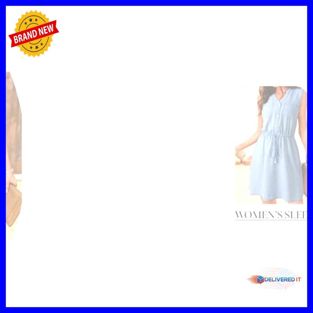 V Neck Sleeveless Button Down Lightweight Jean Dr… - image 7